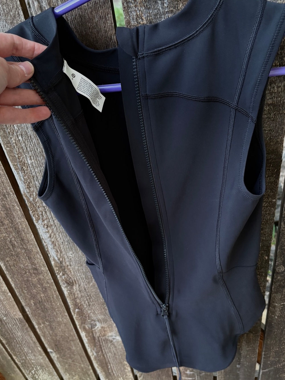 Lululemon Zip-Back Paddle Suit In black Sz 6 - Picture 5 of 15